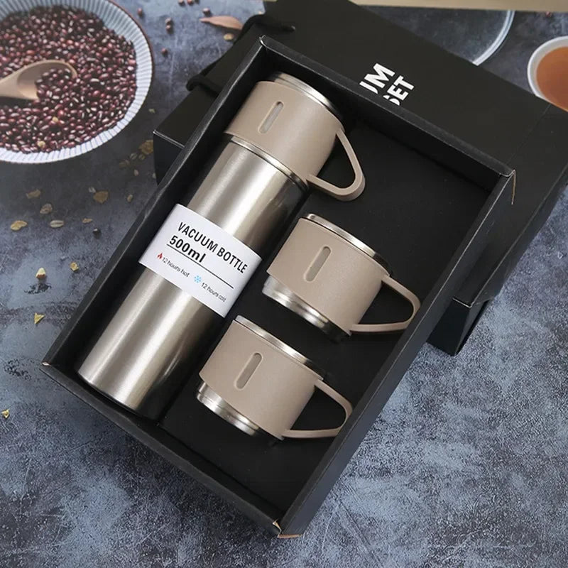 stainless steel insulated cup, one cup with three lids